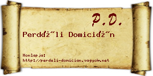 Perdéli Domicián névjegykártya